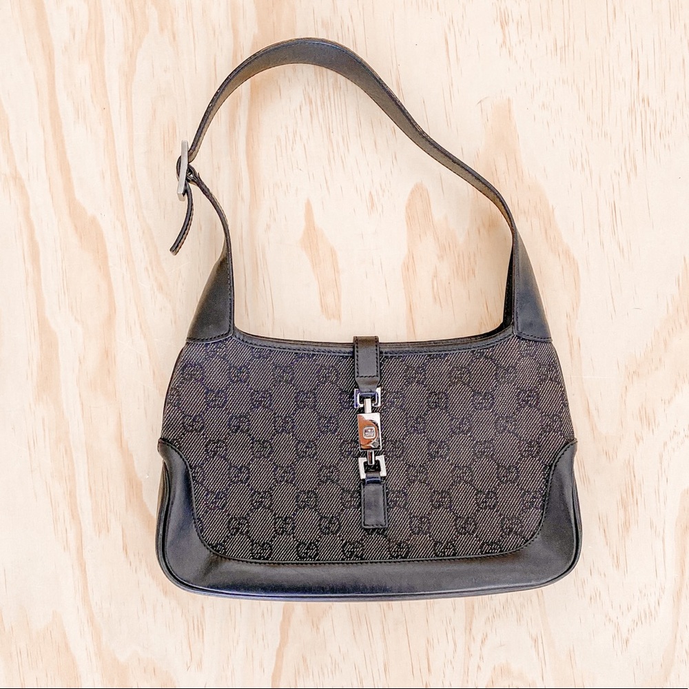 Gucci Jackie canvas & leather tote shoulder bag